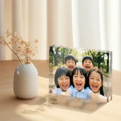 アクリルブロック｜超透明・耐久性・多用途・装飾用マウントブロック・片面印刷