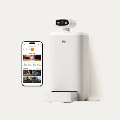 【HHOLOVE日本大人気】O Sitter 猫用スマート見守りロボット｜AI・カメラ付・ペット用・犬、猫留守番・双方向会話・自動給餌器 ・wifi対応・ オーシッター・ペット用・犬用・猫用スマート見守りロボット