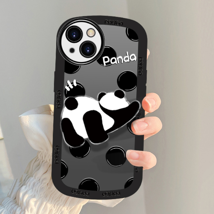 パンダスタンド付きマット質感iPhoneスマホケース｜体をぐーっと伸ばしてストレッチしている姿が可愛い！「パンダ愛好者」へ