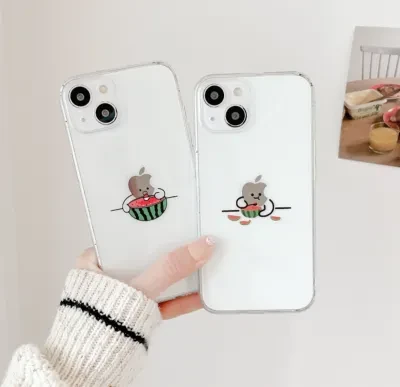 ワクワク広場 『人気商品』アップルアイコンがスイカを食べる？！クリアiPhoneスマホケース｜美味しいスイカはご愛用のスマホにもシェア(笑)