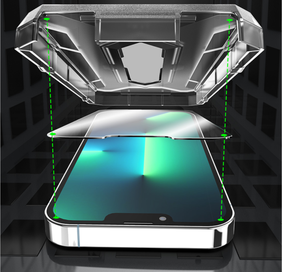 『人気上昇中』【9H硬度】2.5D縁曲設計iPhone強化ガラスフィルム貼り付けキット｜指紋・油などの汚れに強い加工|undefined