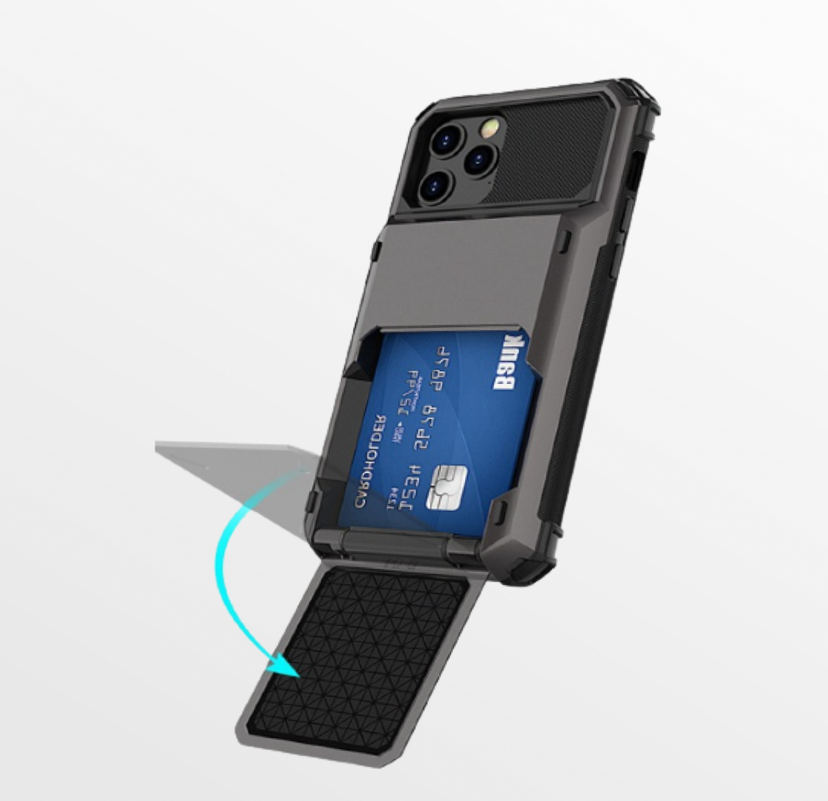 カード収納ハードケース付きハイブリッド構造iPhoneスマホケース｜カード収納能力抜群、耐衝撃性・カッコよいデザイン
