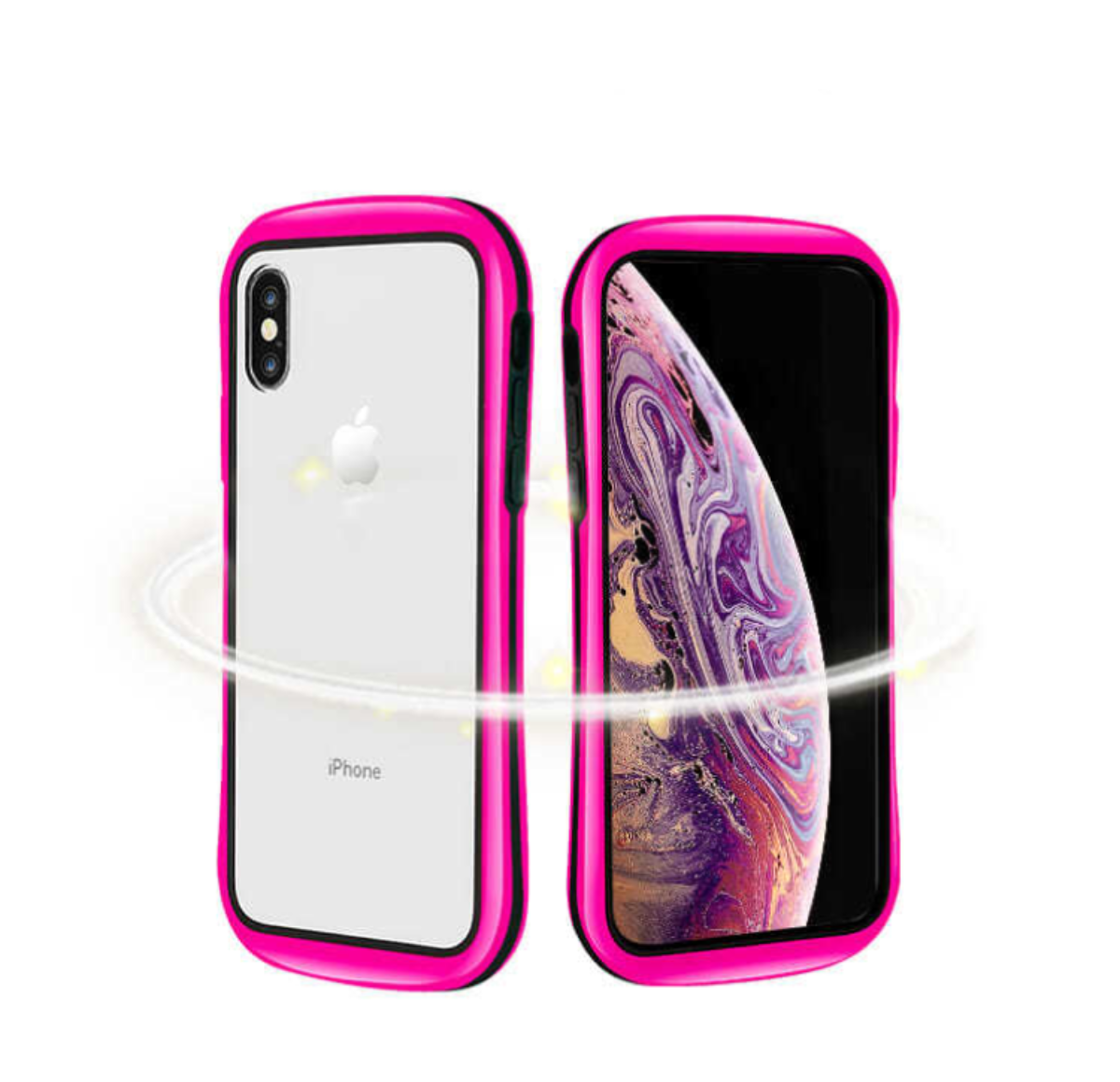 【くびれ】耐衝撃性カラフルフレーム背面クリアiPhoneスマホケース｜Sラインで持ちやすい！透明で本体の美しさと耐衝撃性を兼ね備えた！|undefined