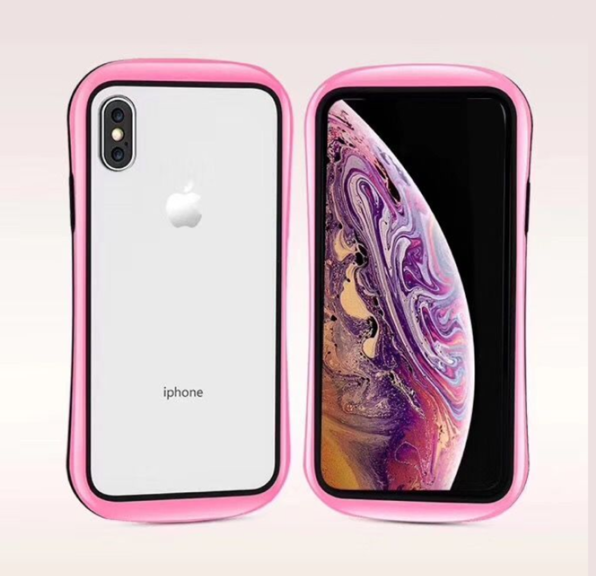 【くびれ】耐衝撃性カラフルフレーム背面クリアiPhoneスマホケース｜Sラインで持ちやすい！透明で本体の美しさと耐衝撃性を兼ね備えた！|undefined