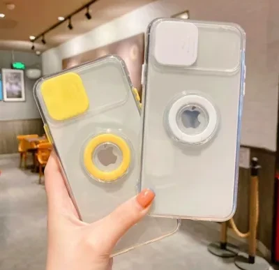  スライドカメラレンズカバーとリング付きクリアiPhoneスマホケース｜シンプルで実用的なデザイン、カラーバリエーション豊富