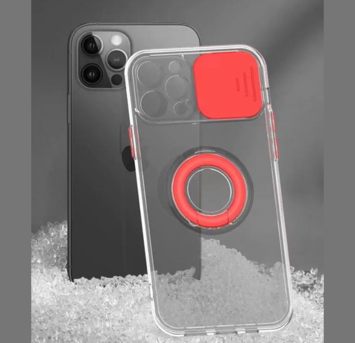  スライドカメラレンズカバーとリング付きクリアiPhoneスマホケース｜シンプルで実用的なデザイン、カラーバリエーション豊富|undefined