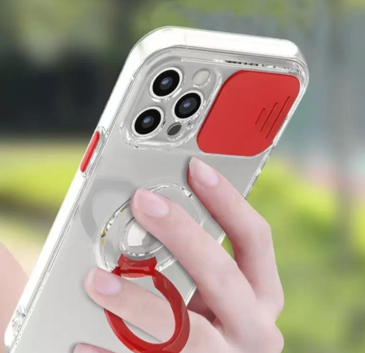 スライドカメラレンズカバーとリング付きクリアiPhoneスマホケース｜シンプルで実用的なデザイン、カラーバリエーション豊富|undefined