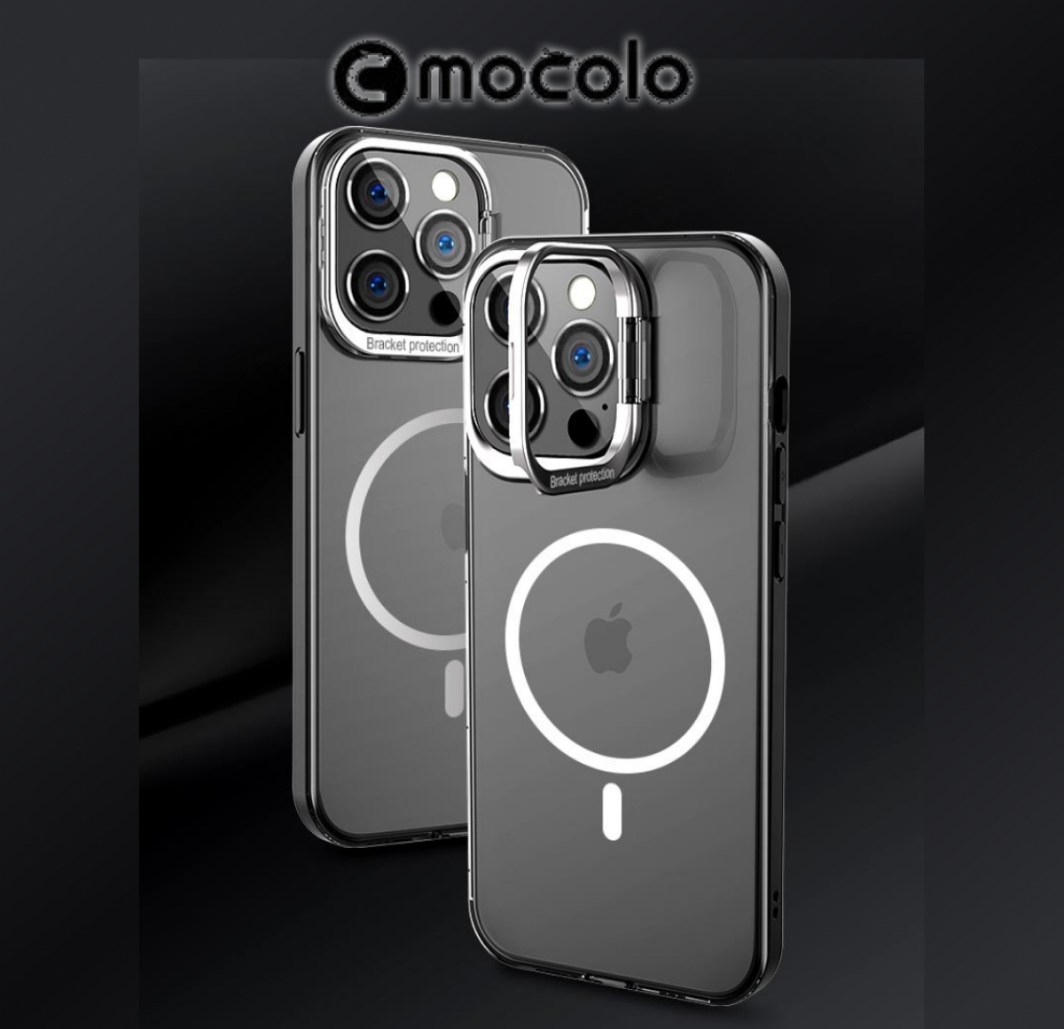 『iPhone14まで対応』マグネット内蔵カメラフレームに隠しスタンド付きマット質感iPhoneケース｜MagSafe対応、メタリックなカメラフレームは実用！