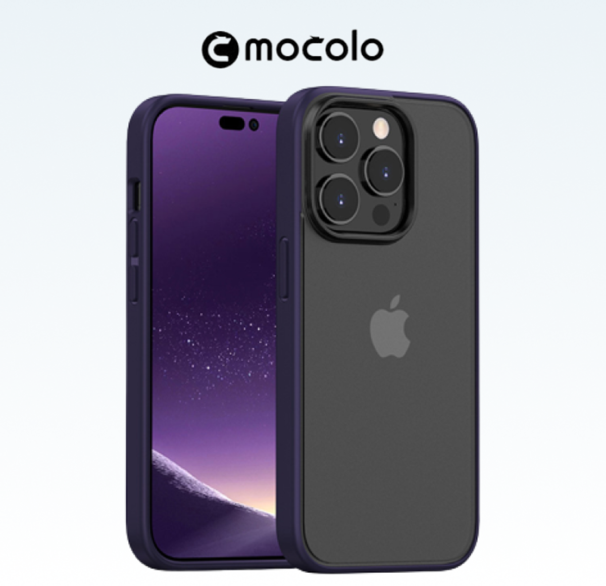 『iPhone14シリーズ専用』ラウンドエッジ設計マット質感半透明ハードiPhoneスマホケース｜カメラレンズより0.8mm縁高、なめらかな手触り「mocolo」