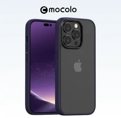 ワクワク広場 【高品質】ラウンドエッジ設計マット質感半透明ハードiPhoneスマホケース｜カメラレンズより0.8mm縁高、なめらかな手触り「mocolo」