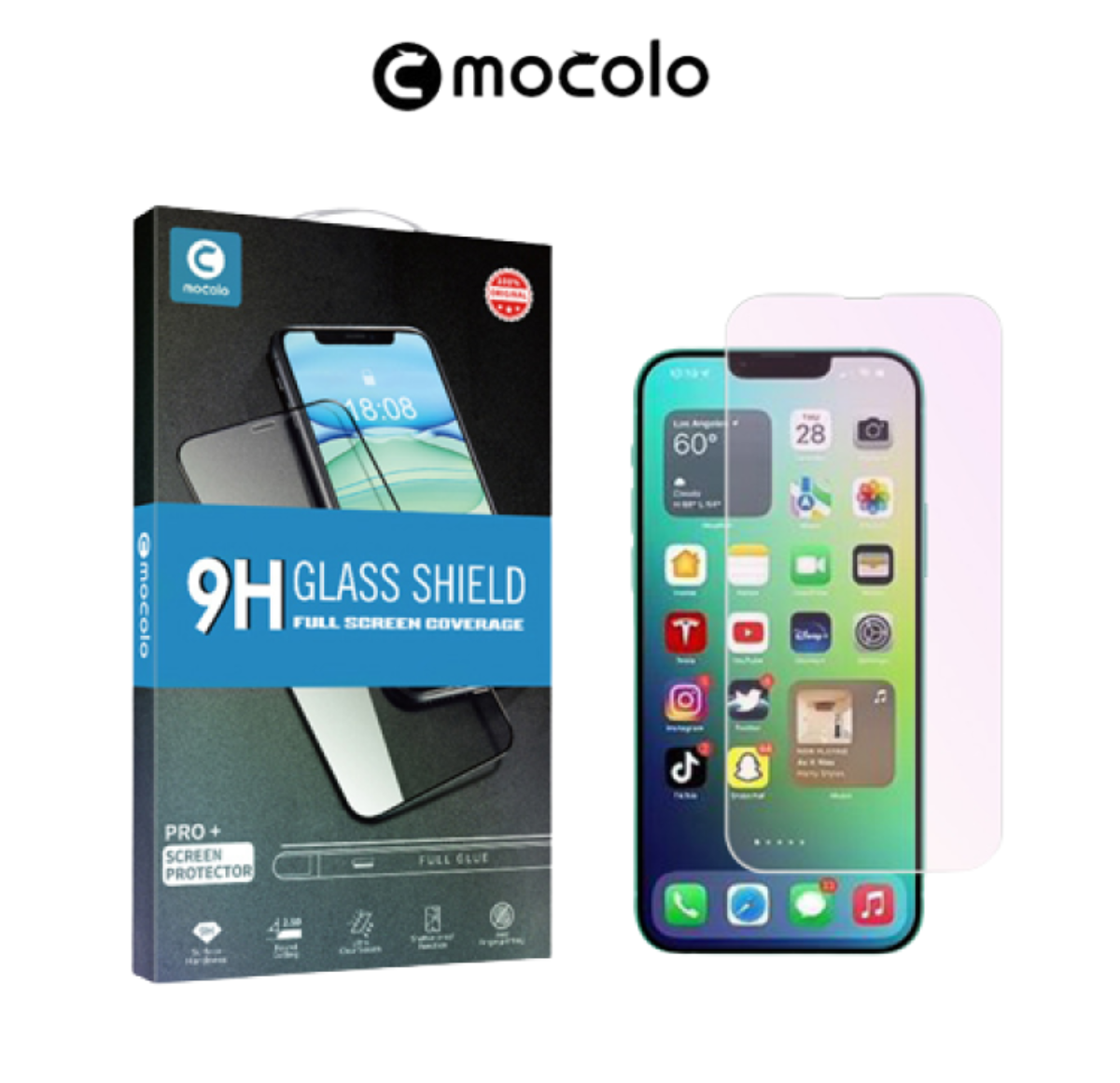 『iPhone14シリーズ専用』【ブルーライトカット×9H硬度】2.5Dラウンドエッジ強化ガラスiPhone保護フィルム｜目の保護に役に立つ！「mocolo」