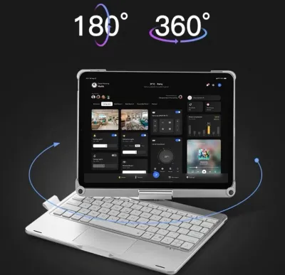 iPad用Bluetoothキーボード｜アップルペン収納付き、タッチパッド搭載、360°回転できる！