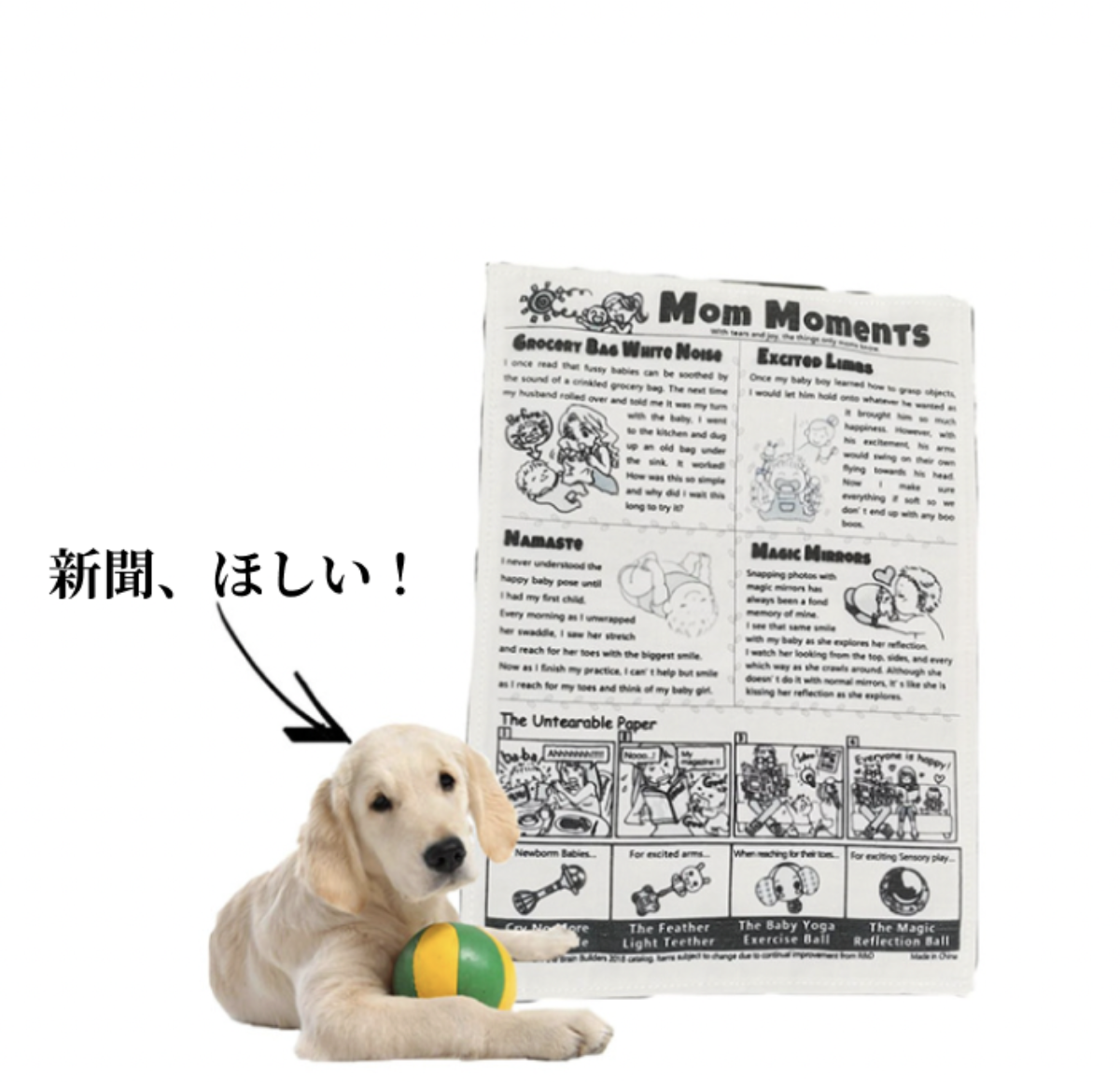 ワンちゃんが 大好きな'新聞紙｜触るとガラガラ音がする！