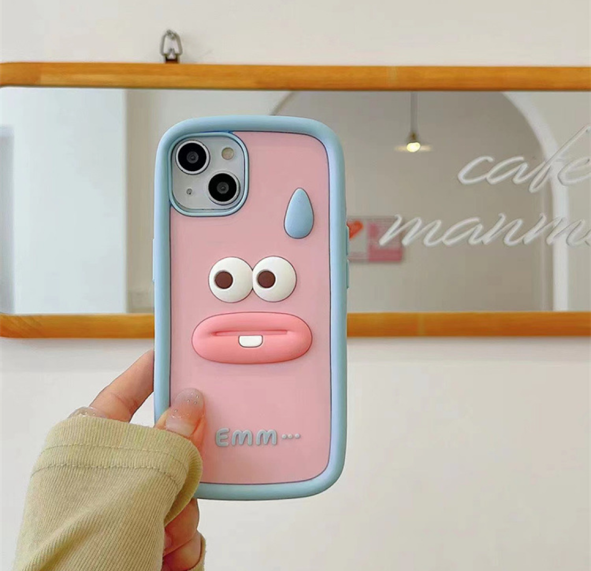 【韓国っぽ】おしゃれな立体顔iPhoneケース｜面白い表情を表わす