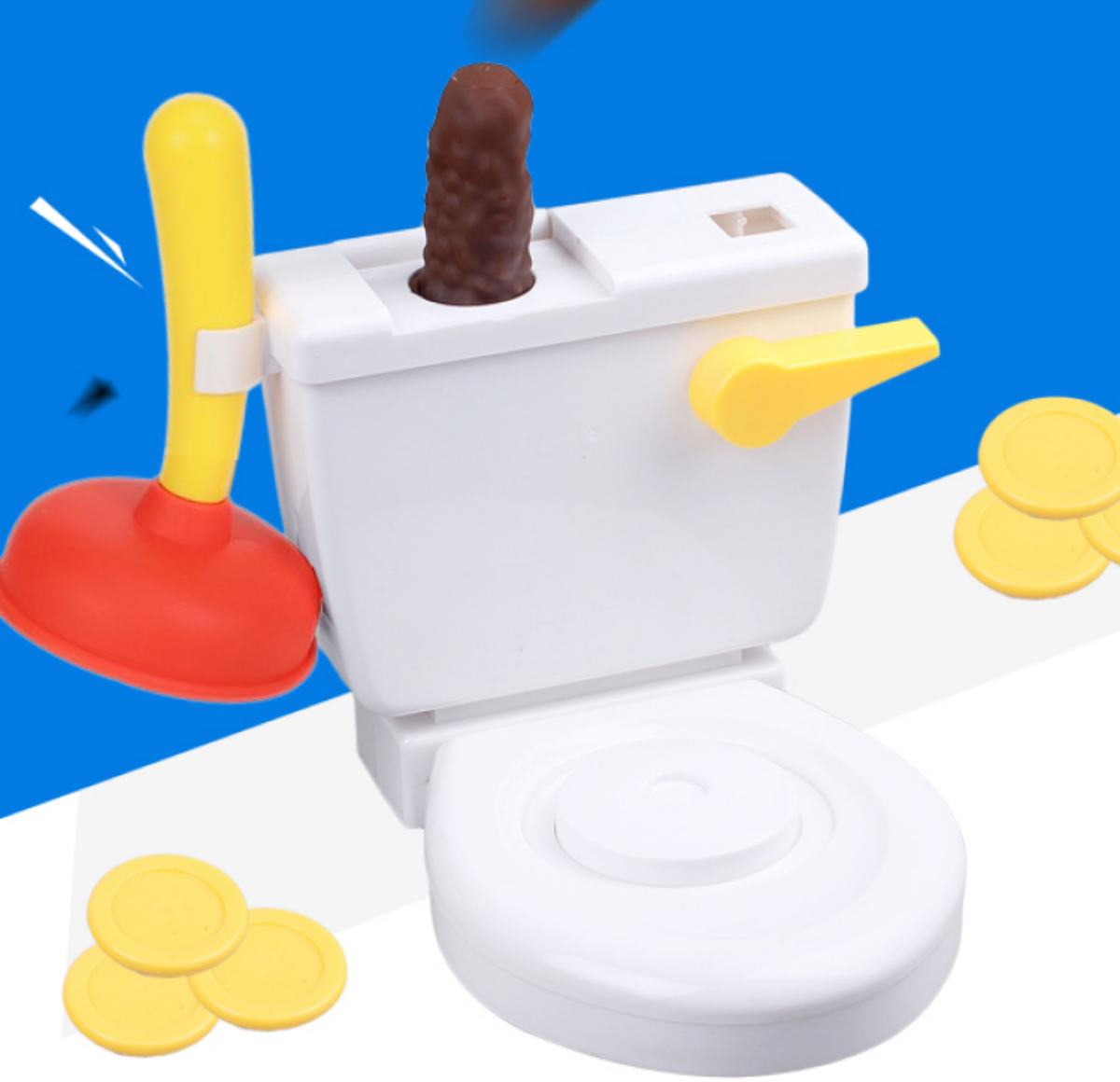 『いたずらおもちゃ』ボードゲームのための面白いフラッシングジェットトイレ｜パーティに最適！