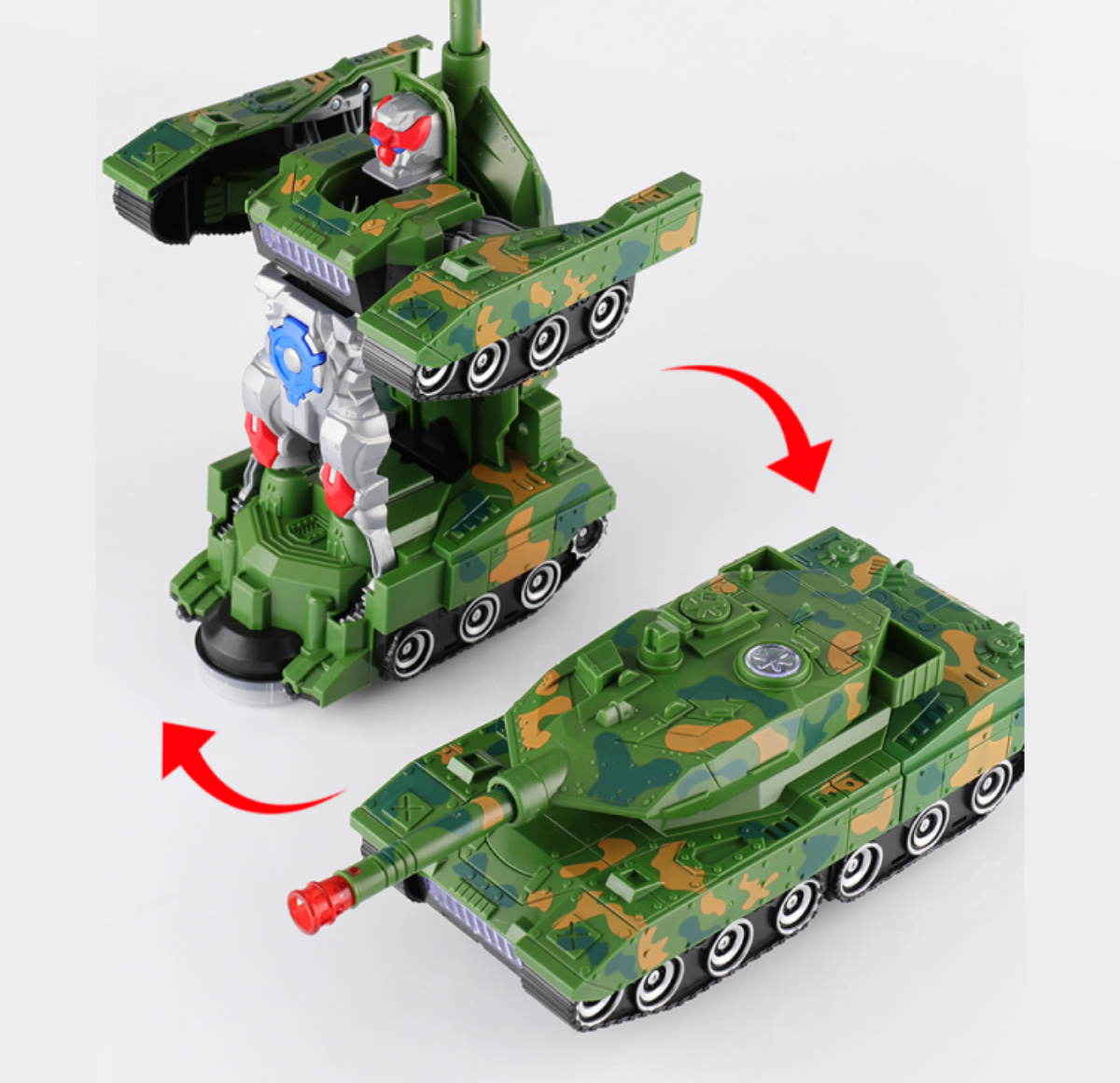 『変身おもちゃ』リアル模型タンク戦車 おもちゃ｜障害物に遭遇すると、自動的に方向を変える！かっこいいじゃん！男の子の誕生日プレゼントに最適！