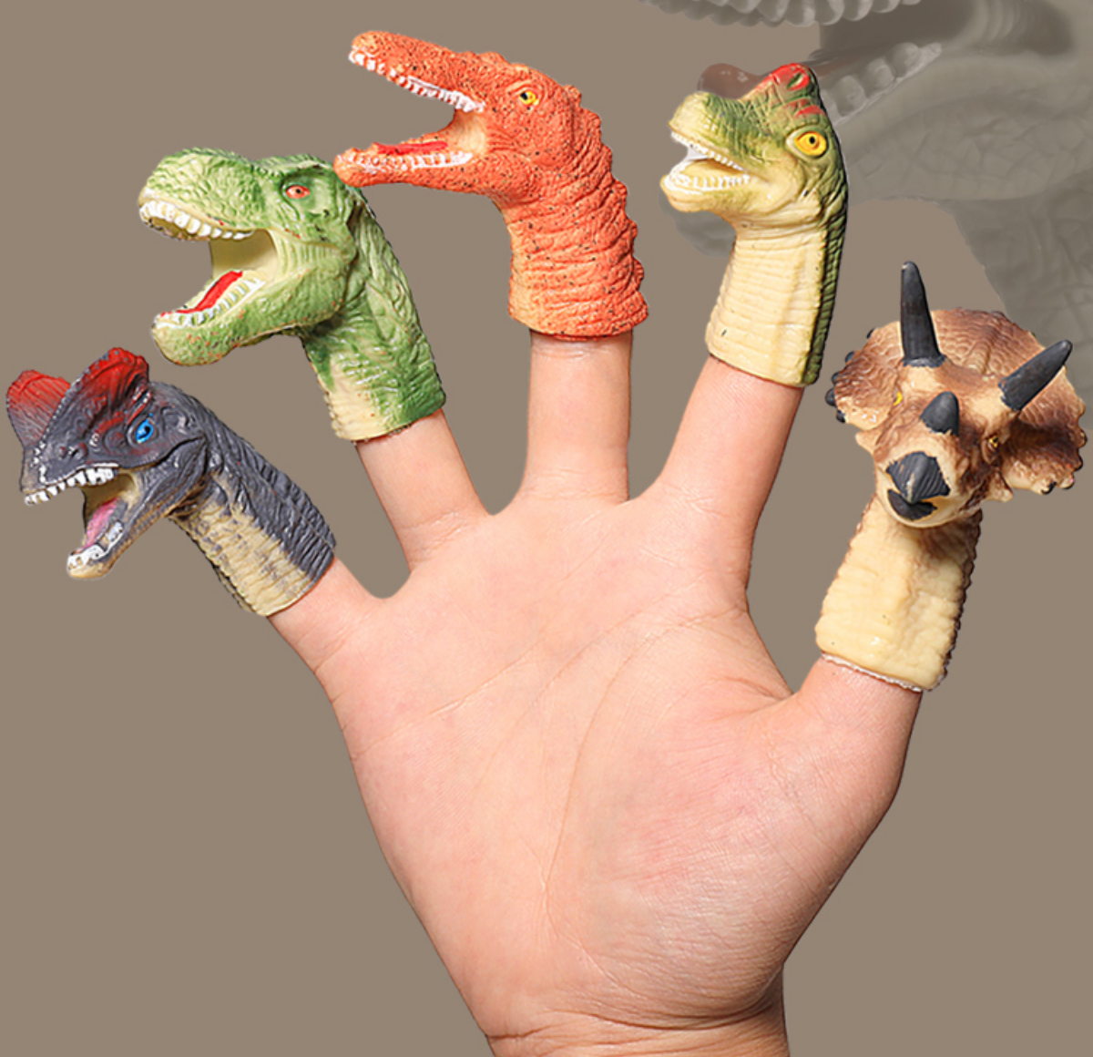 『人気指人形』恐竜の指人形おもちゃ5個｜パーティーやフェスティバルの装飾に最適、恐竜愛好家へのプレゼントに最適！