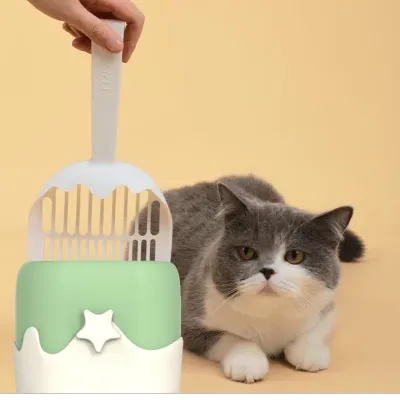 猫砂スコップ ｜アイスキャンディーの形をしたカラフルな猫ちゃん用トイレスコップセット