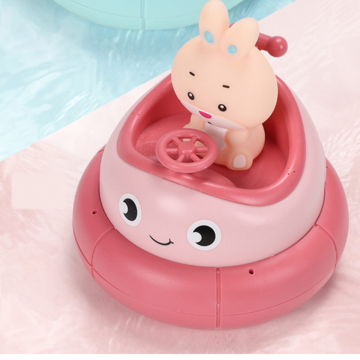 『人気お風呂おもちゃ』バンパーカーの噴水おもちゃ｜ライオンとウサギが選択可能！楽しいお風呂時間へ