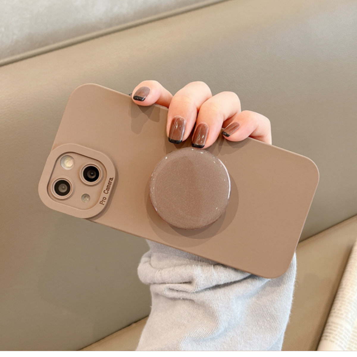 【ピュアカラー】ブラウンiPhone対応スマホケース｜簡単で綺麗～|undefined