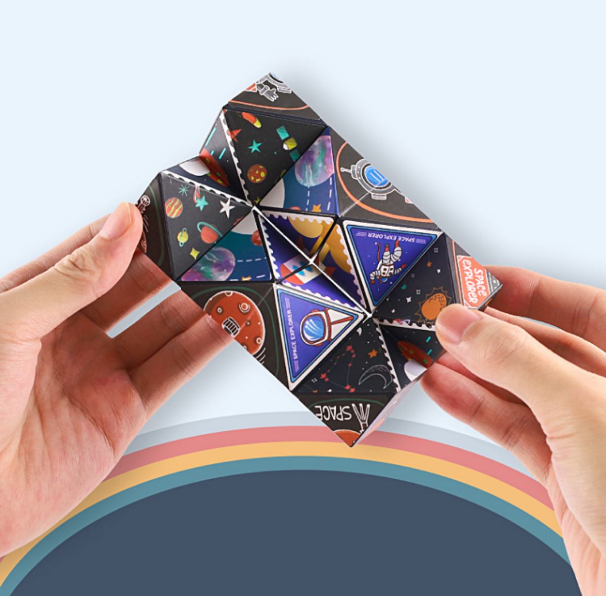 『知育おもちゃ』宇宙イラストのマジックスターキューブ｜無限に折りたたみ可能！子どもの想像力や空間認識能力を鍛える！|undefined