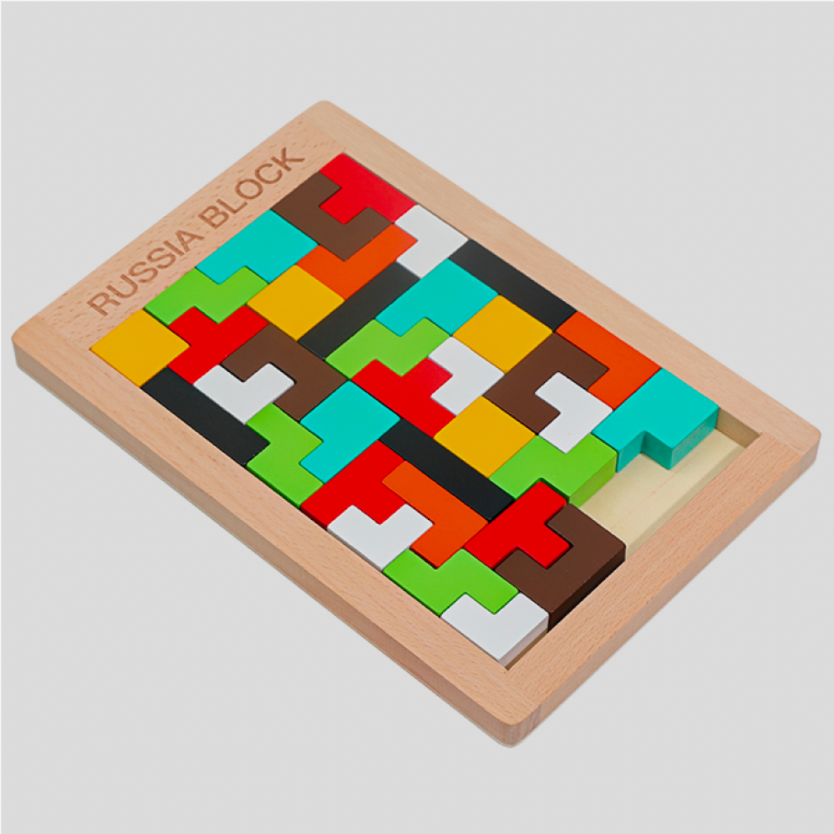 『知育おもちゃ』木製テトリスパズル｜多様な遊び方·子供たちが色や形に対しての認識、見分ける力を鍛える
