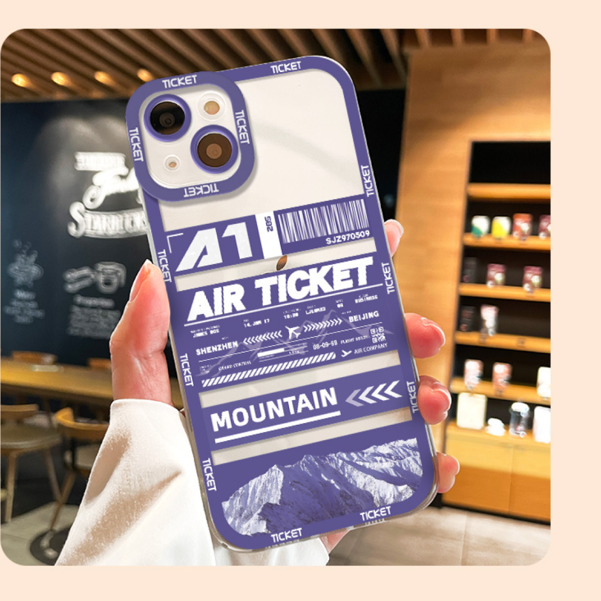 「雪山へのチケット」iPhone対応スマホケース｜都会の喧騒を離れよう|undefined