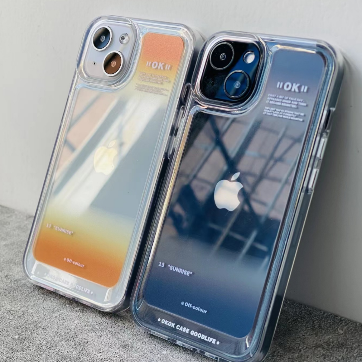 「グラデーション色・シンプル風」 ソフトクリアiPhone対応スマホケース  （14も対応） ｜三つの色選択、素朴ながら綺麗|undefined