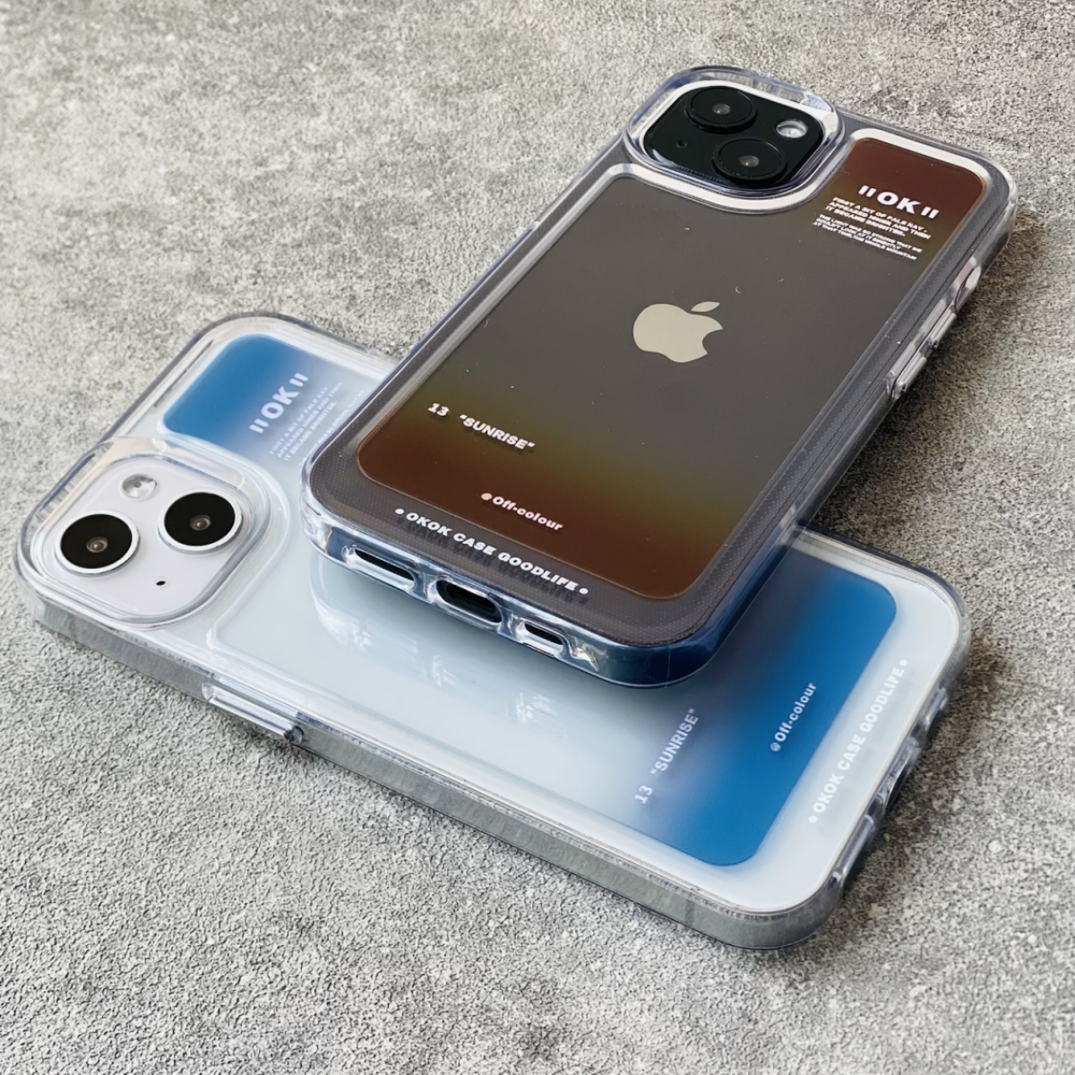 「グラデーション色・シンプル風」 ソフトクリアiPhone対応スマホケース  （14も対応） ｜三つの色選択、素朴ながら綺麗|undefined