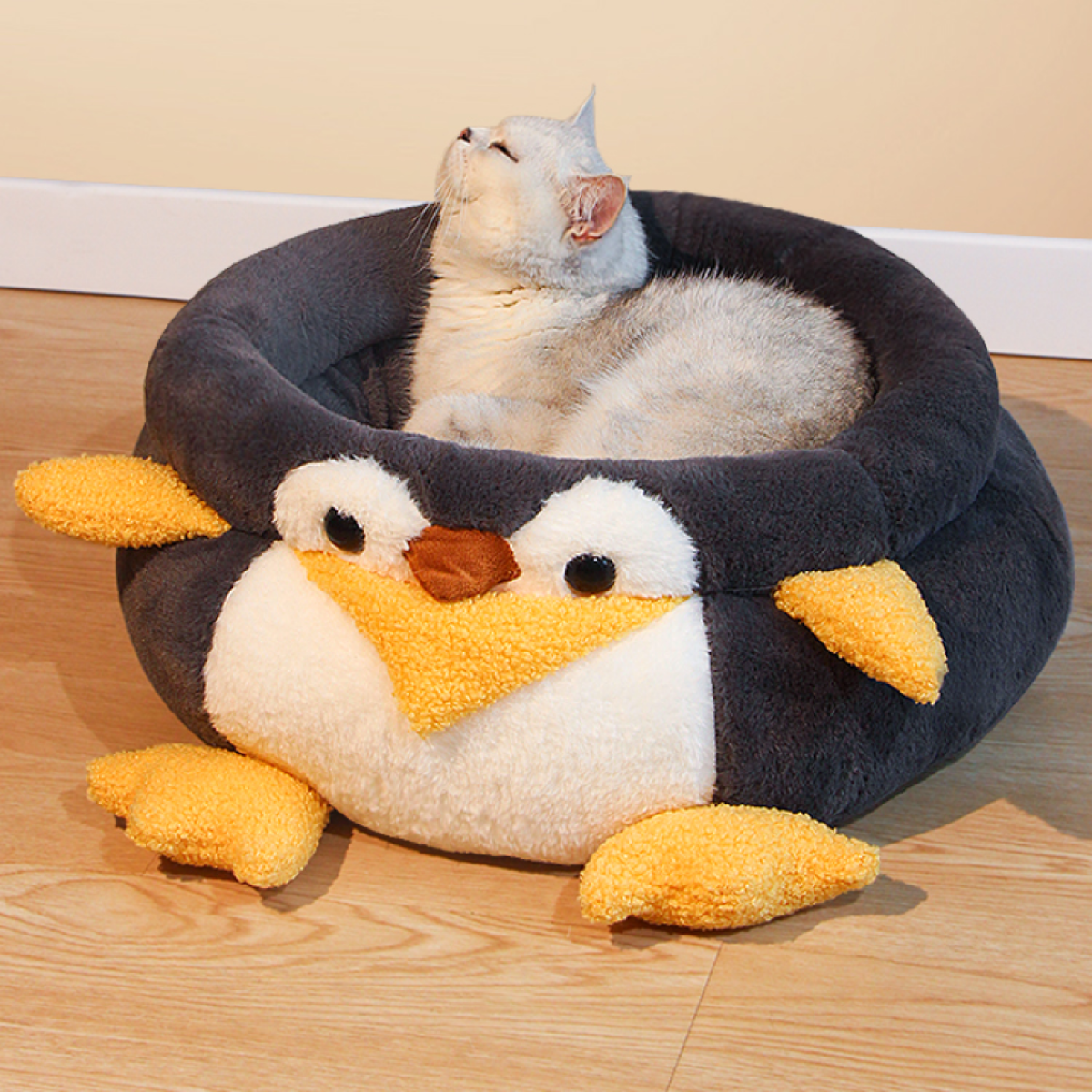 『飼い主様必見！』可愛いペンギン型猫ハウス｜ふわふわで暖かい～|undefined