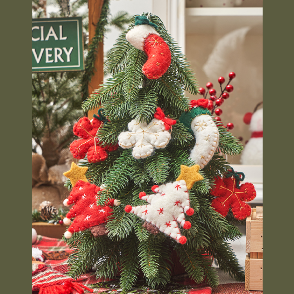 『メリークリスマス』フェルトペンダント（6枚入り）｜手作りで可愛い、クリスマスツリー飾りとしても大活躍