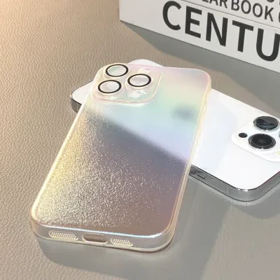「透明なグラデーション色」 クリアハードiPhone対応スマホケース （14も対応） ｜スタイリッシュ風　ファッションと最適