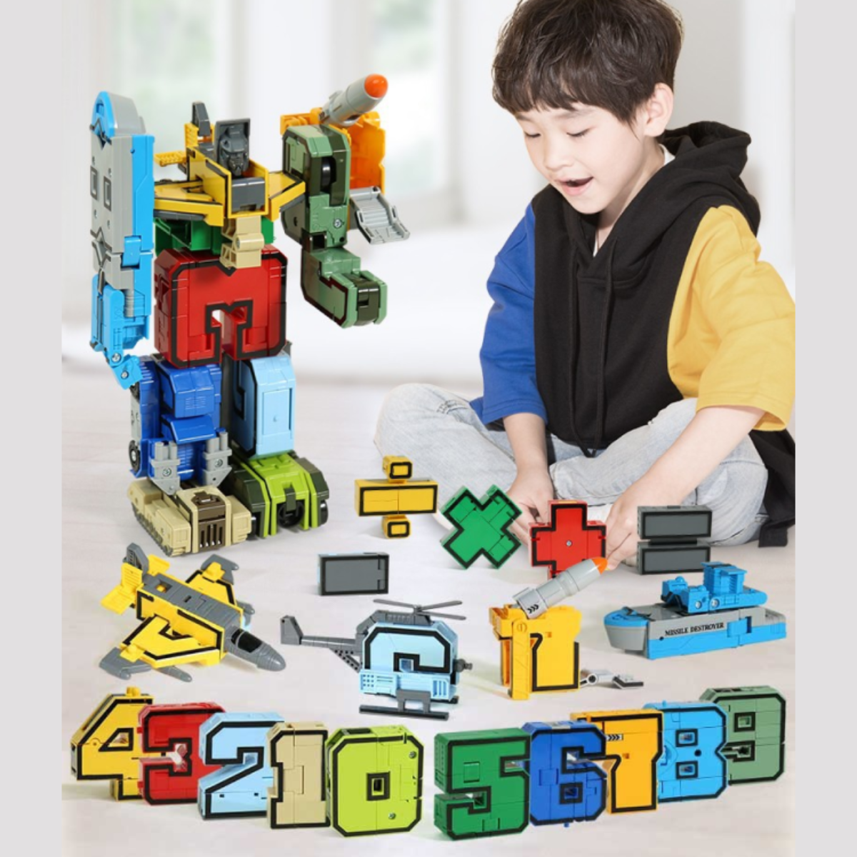 『人気おもちゃ』変形＋合体数字ロボット（説明書付き）｜ 数字０～９と5つのシンボル付きで、男の子へのプレゼントに最適！|undefined