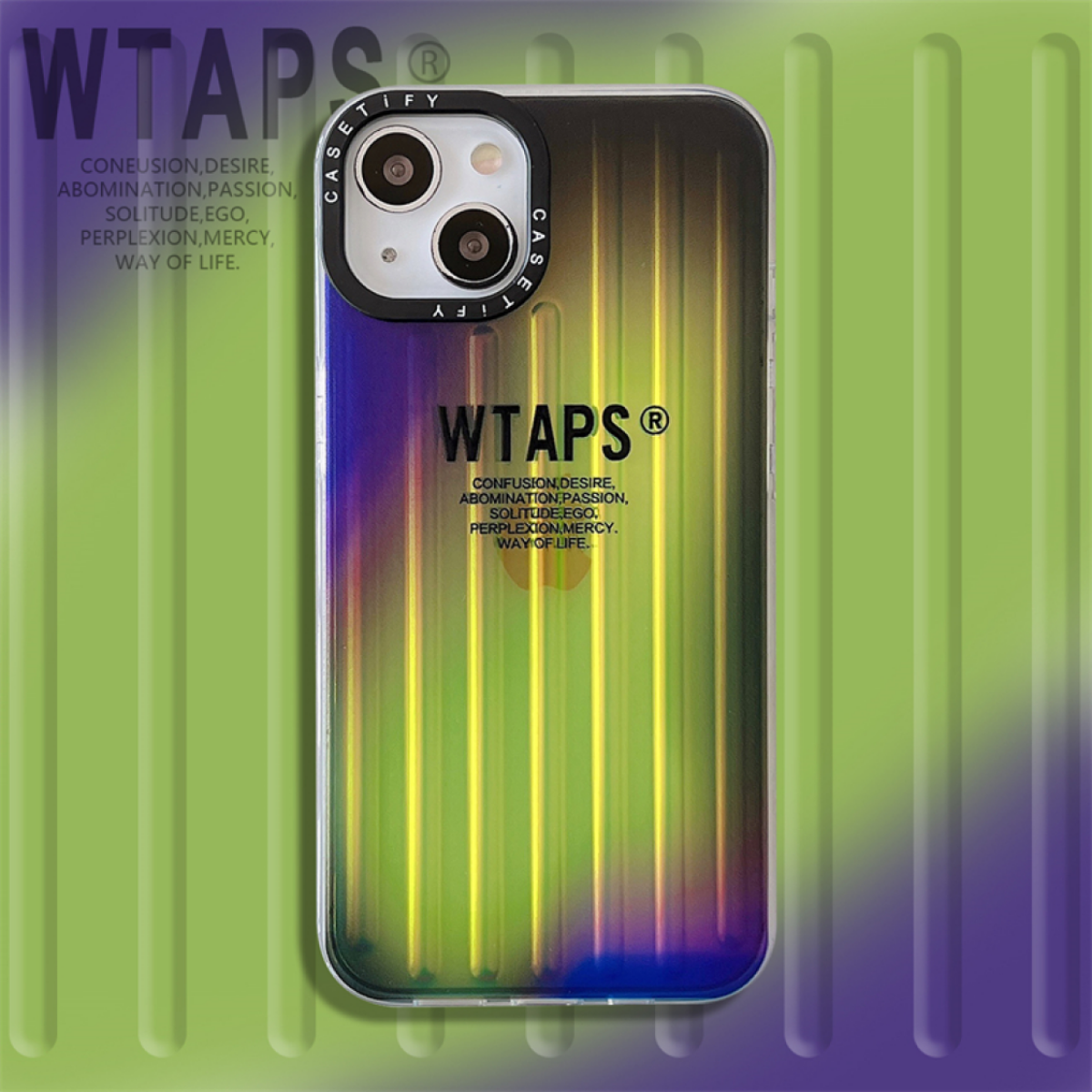 「グラデーション色・ネオン色」 iPhone対応スマホケース（14も対応） ｜角度によって色変える|undefined