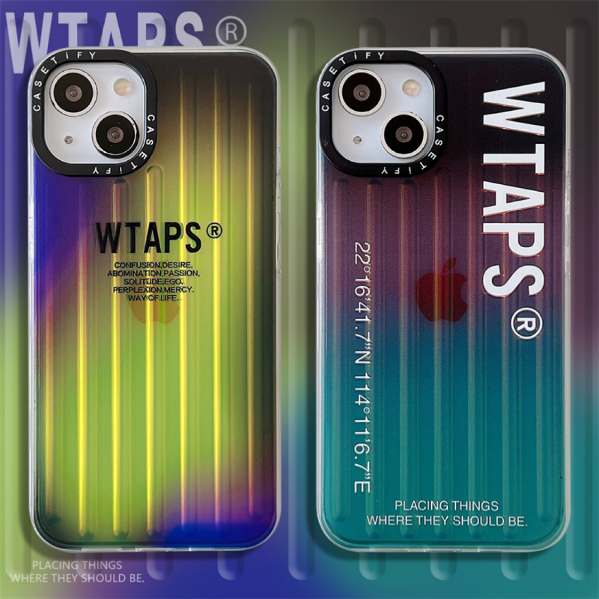 「グラデーション色・ネオン色」 iPhone対応スマホケース（14も対応） ｜角度によって色変える|undefined