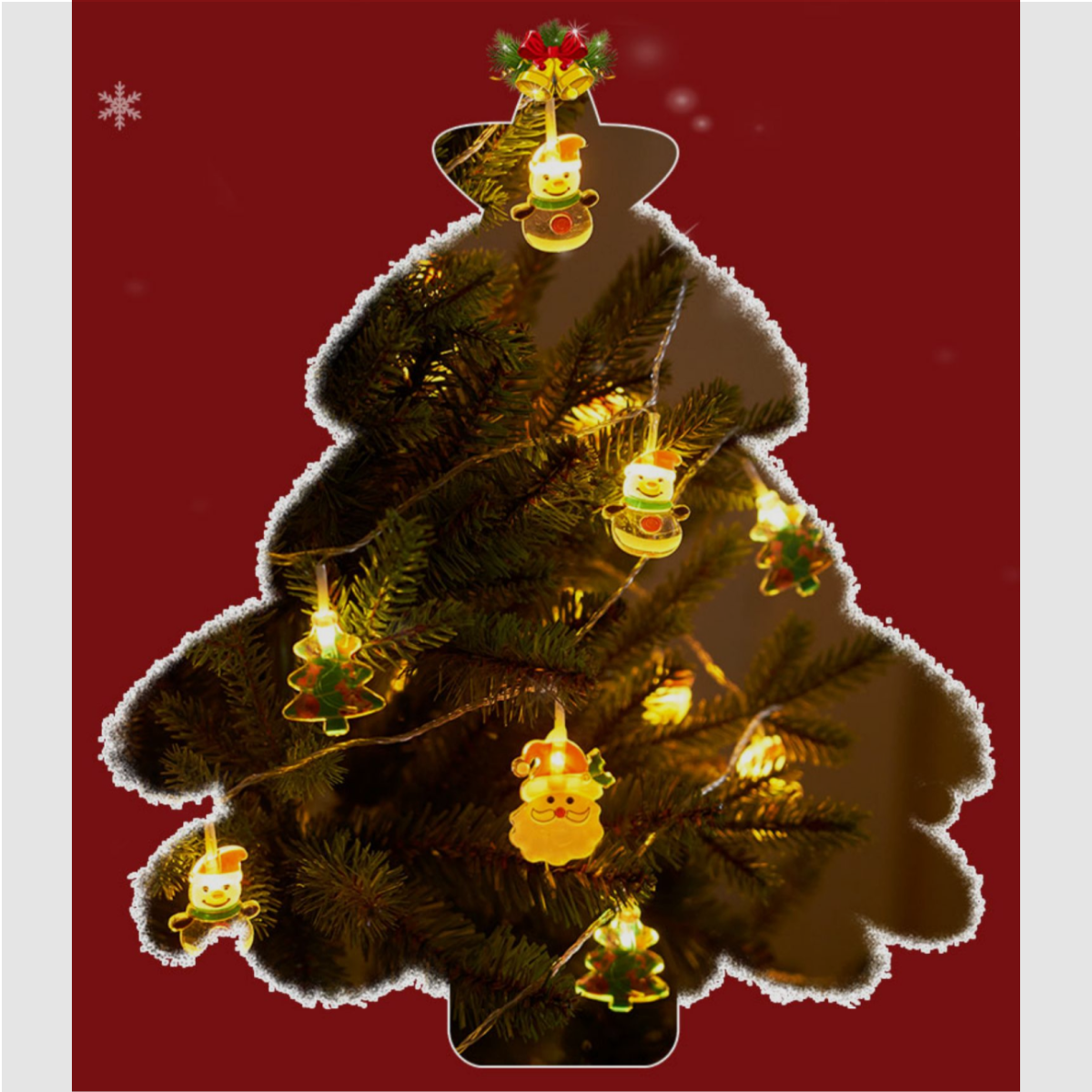 【クリスマスお祝い！】サンタさん・雪だるま・クリスマスツリーの装飾イルミライト♪|undefined
