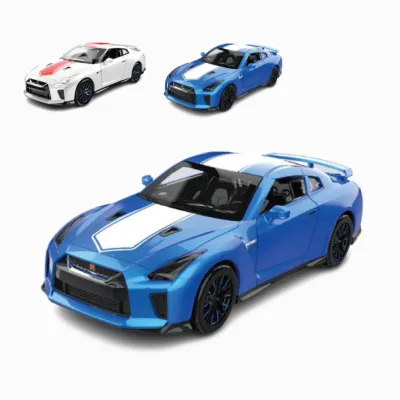 ミニモデルカー 1：43日産GT-R ｜「メイクアップ  アイドロン ワンガンブルー50周年記念車」、コレクションオーナメント