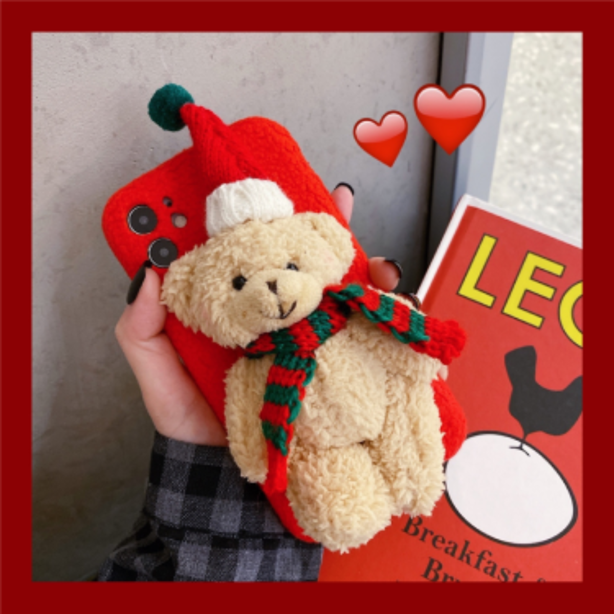 「ぬいぐるみの熊」iPhone対応スマホケース｜メリークリスマス|undefined