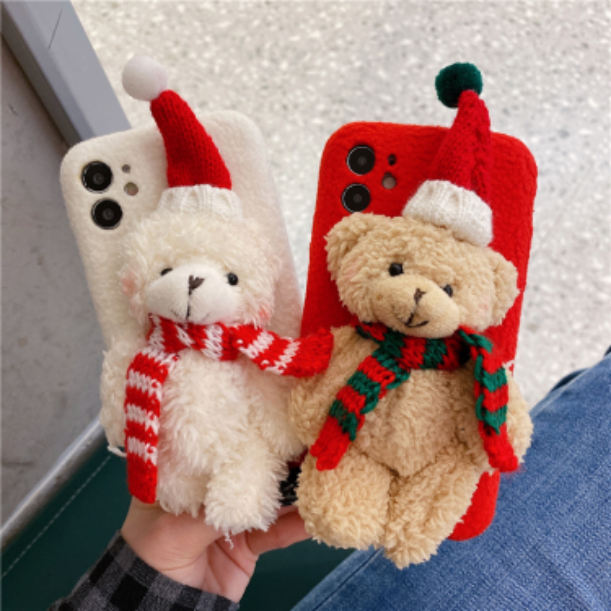 「ぬいぐるみの熊」iPhone対応スマホケース｜メリークリスマス|undefined