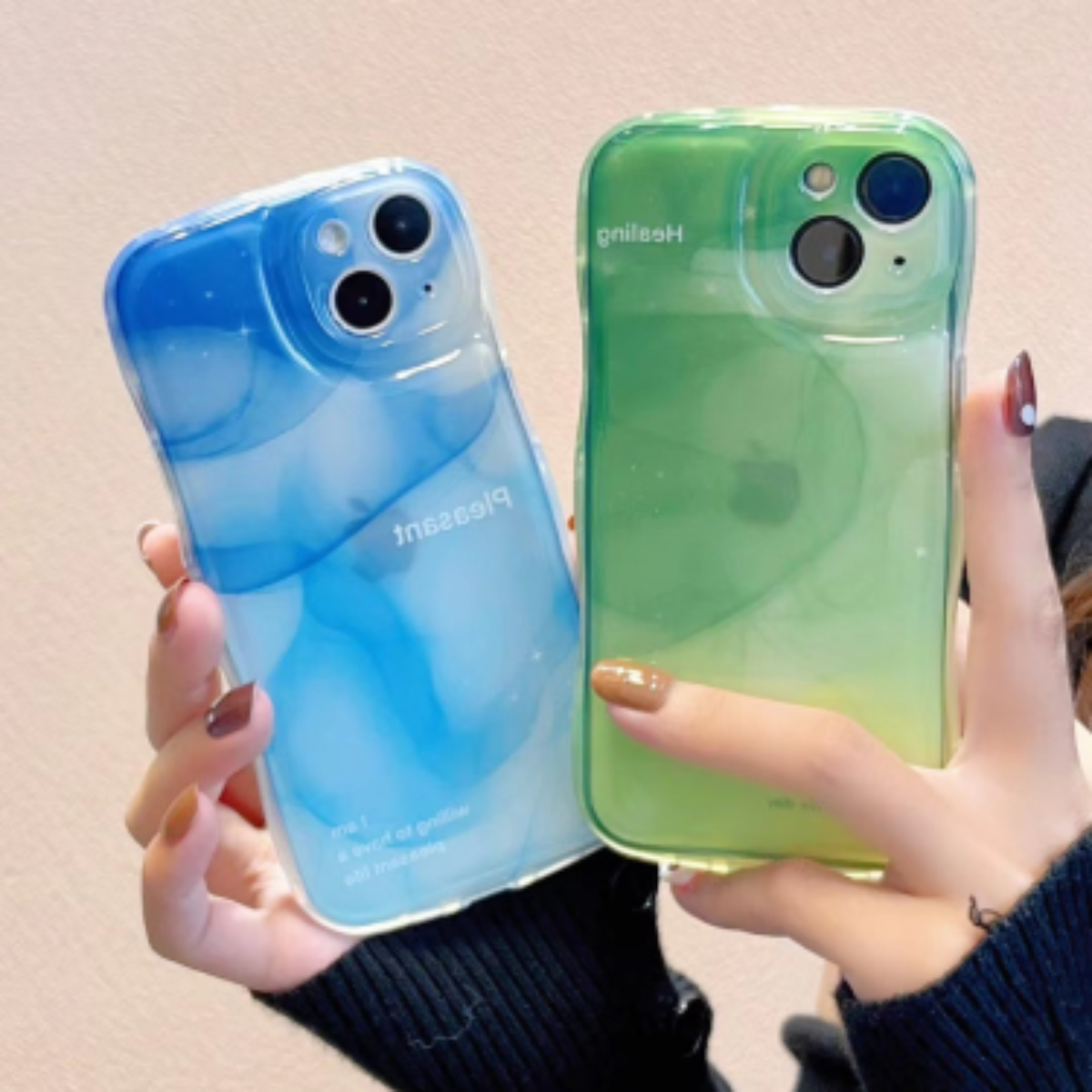「波フレーム」 iPhone対応スマホケース ｜翡翠みたい美しい色|undefined