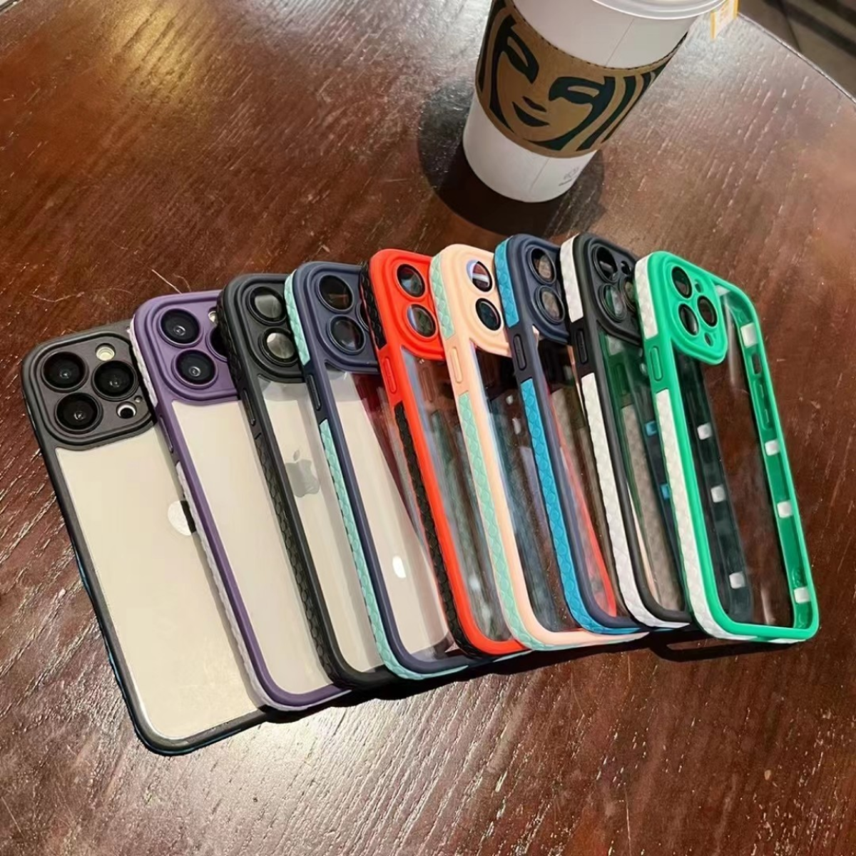 「補色デザイン」 iPhone対応スマホケース ｜連続円形フレーム|undefined