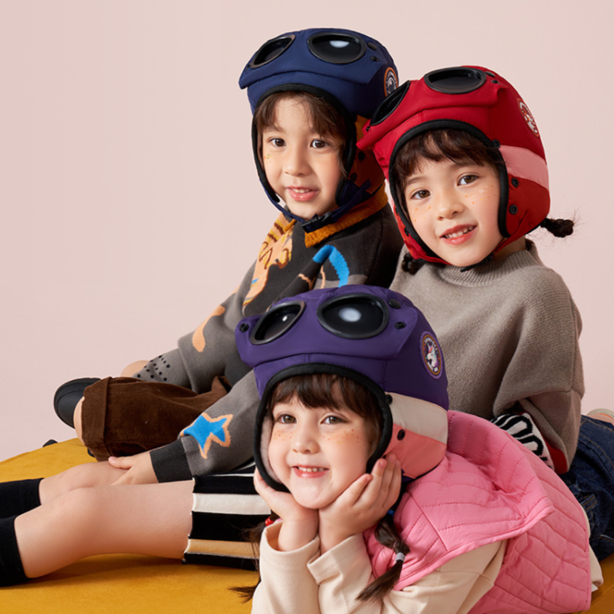 『子ども防寒対策』子供用 3 in 1 帽子 サングラス・耳保護・フェースガード｜防風・保温、雪遊びにの最強保護！|undefined