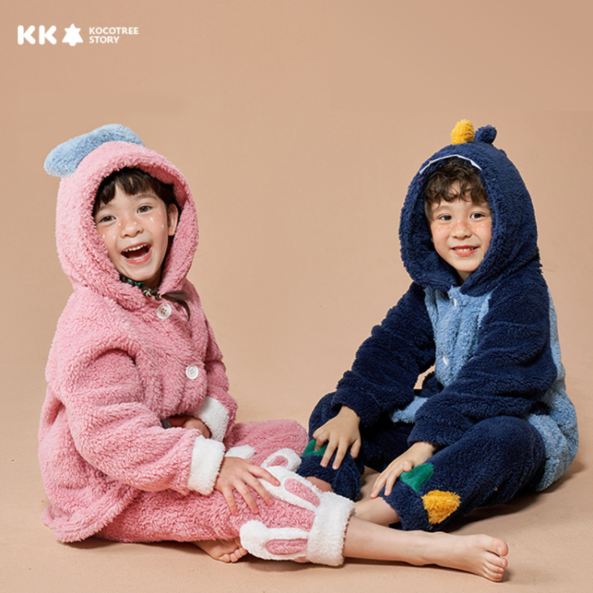 『子供の防寒対策へ』子どもパジャマ 上下セット｜可愛い恐竜・ウサギ、冬のルームウェアとして大活躍！