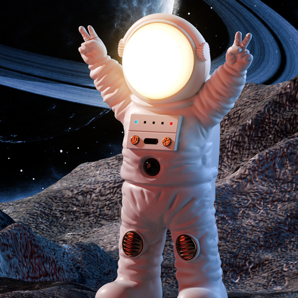 【色: White】宇宙飛行士 加湿器 小型 アロマディフューザー 静音卓上加湿