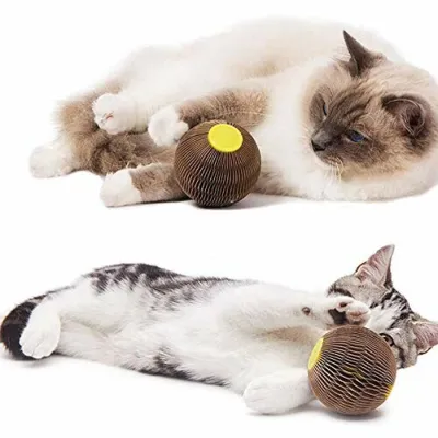 猫用ボール｜スクラッチャーとボールが一つになり、爪とぎもできる遊び道具としても活用できる 