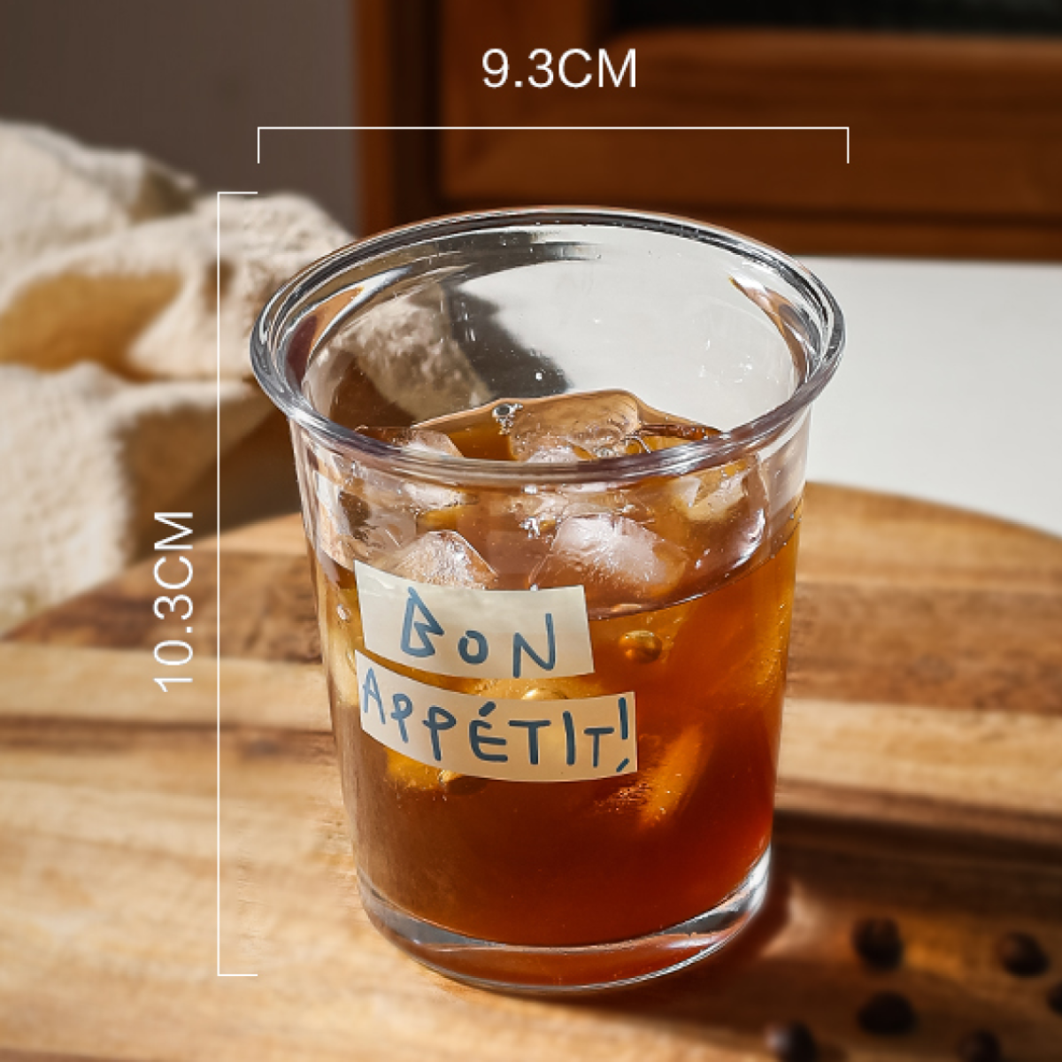 「おしゃれなグラス」ガラスコップ350ml｜フレンチプリントデザイン|undefined