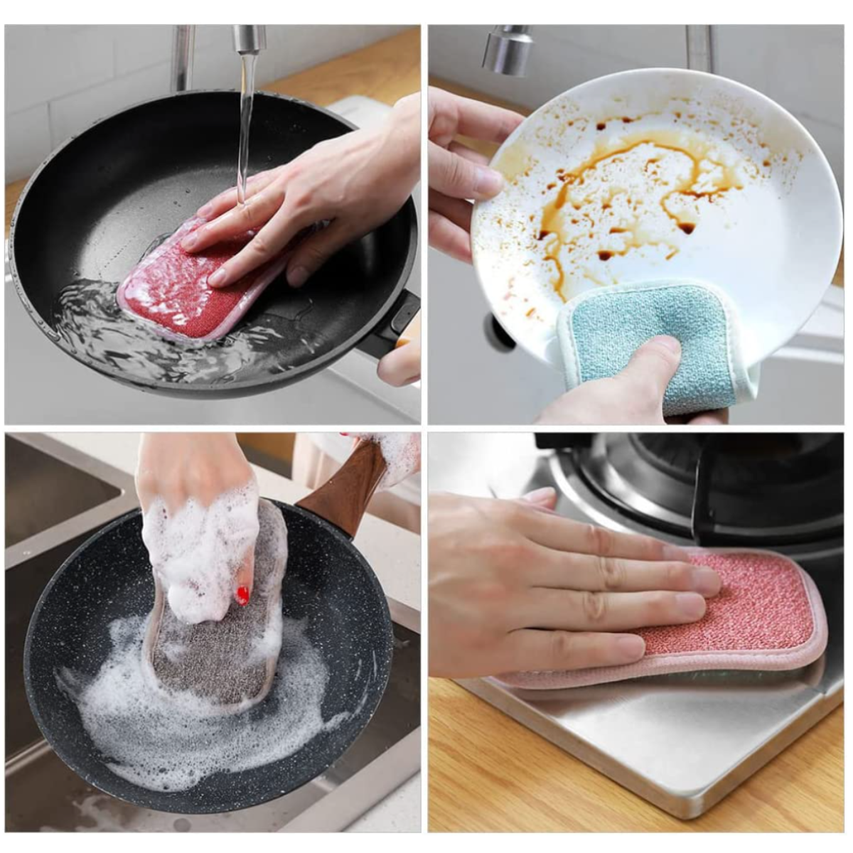 食器洗いスポンジ　4点セット｜魔法の力のように食器を簡単に洗う|undefined