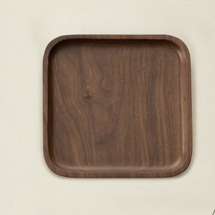 千鶴北米ウォールナット長皿角皿無垢木トレイ食器トレイコーヒーデザートプレートフルーツトレイ|undefined