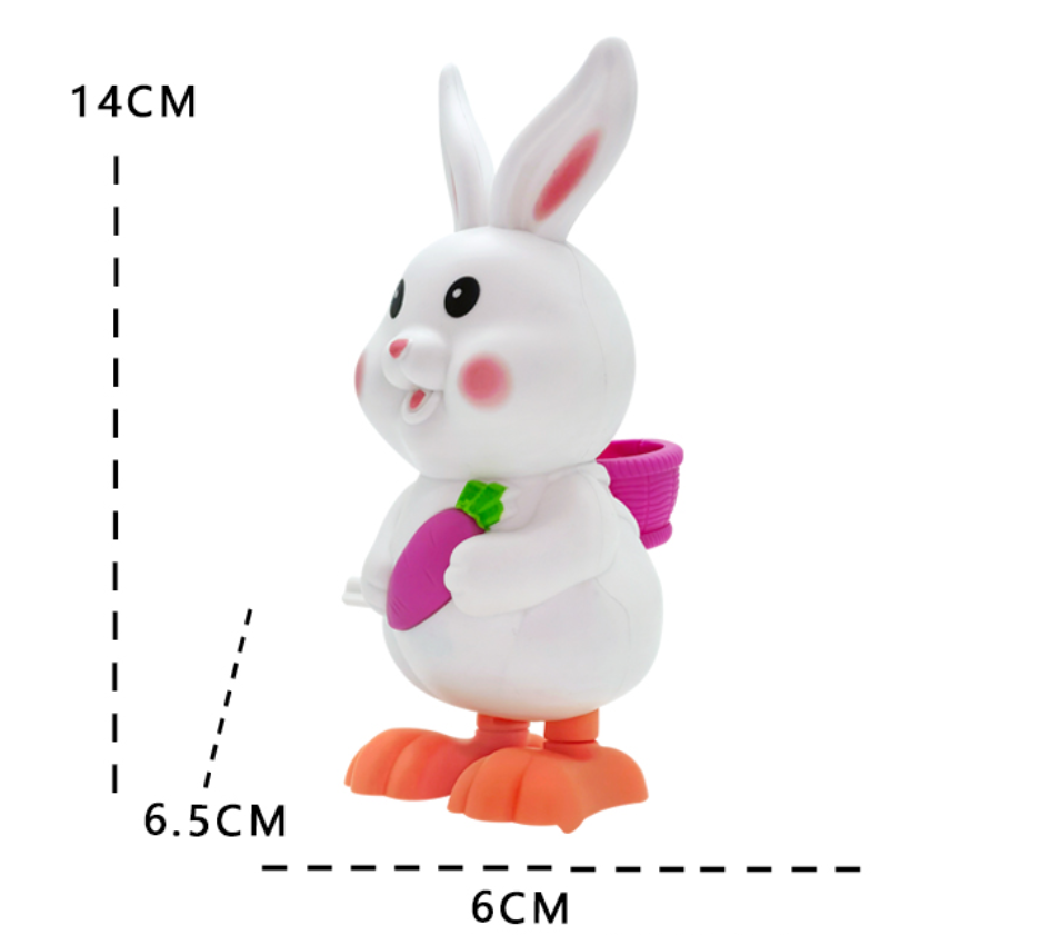 ゼンマイで動くウサギのおもちゃ｜人参収穫に行こう！電気不要、簡単で