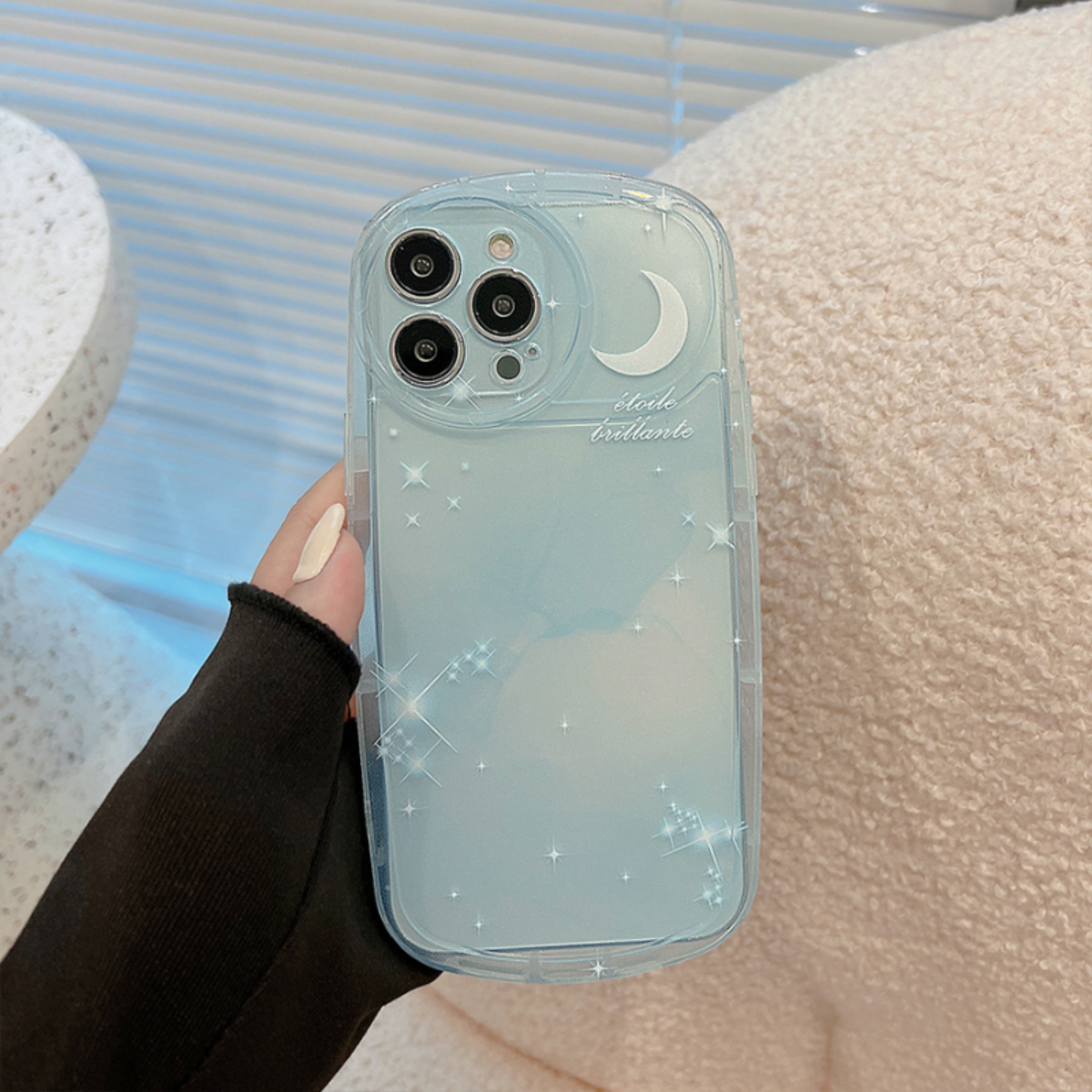 耐衝撃性 フレーム強化 星空スマホケース丨月と星の光を研ぎ澄ます夜空をデザイン|undefined